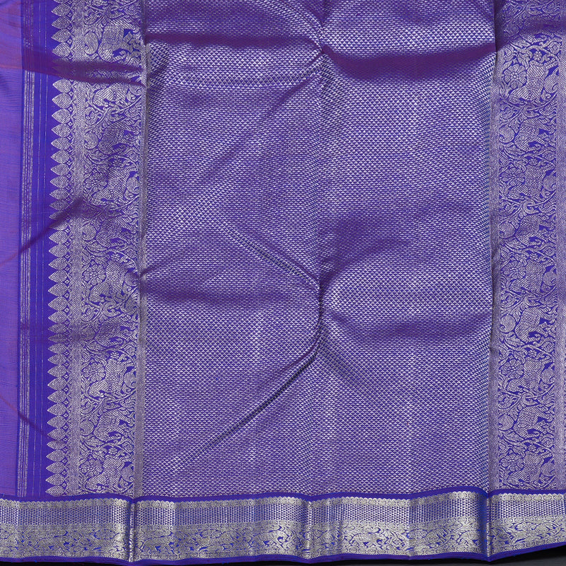 Hayagrivas Rose Pink Kanjivaram Silk Saree with Purplish Blue Border BBD1022J2-1