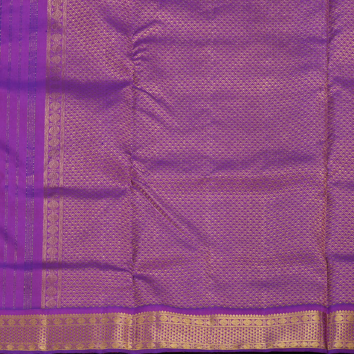 Hayagrivas Fluorescent Green Handloom Kanjivaram Ten Yards Silk Saree with Purple Border BBD1024J2-1