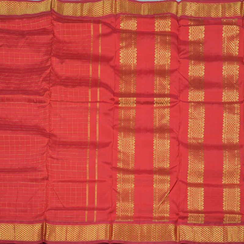 Hayagrivas Red Handloom Kanjivaram Ten Yards Silk Saree-BBD1029J1-5