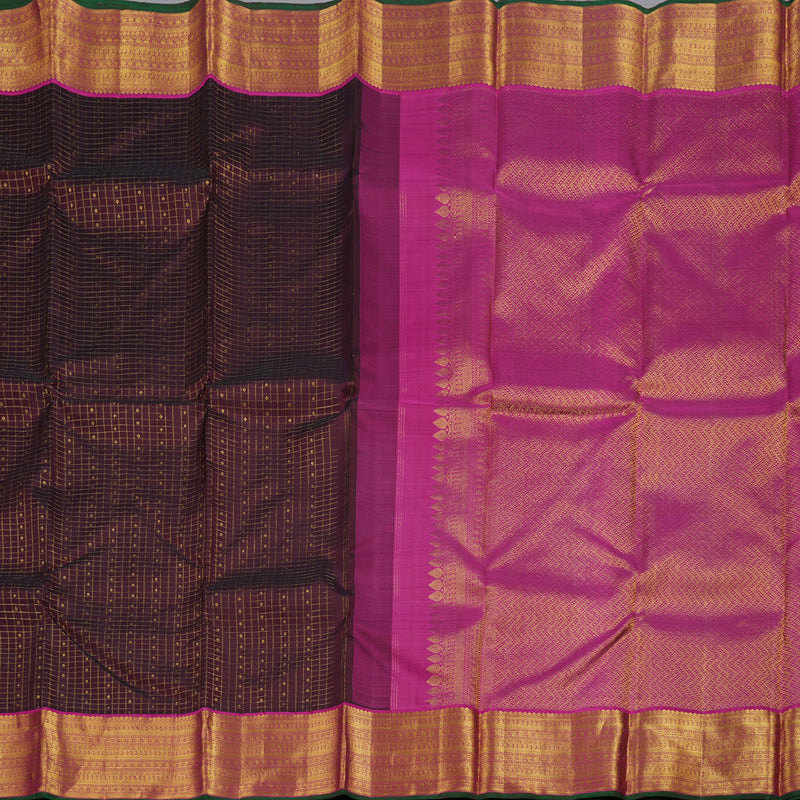 Hayagrivas Wine Maroon Kanjivaram Silk Saree with Pink Border BBD1037J4-1