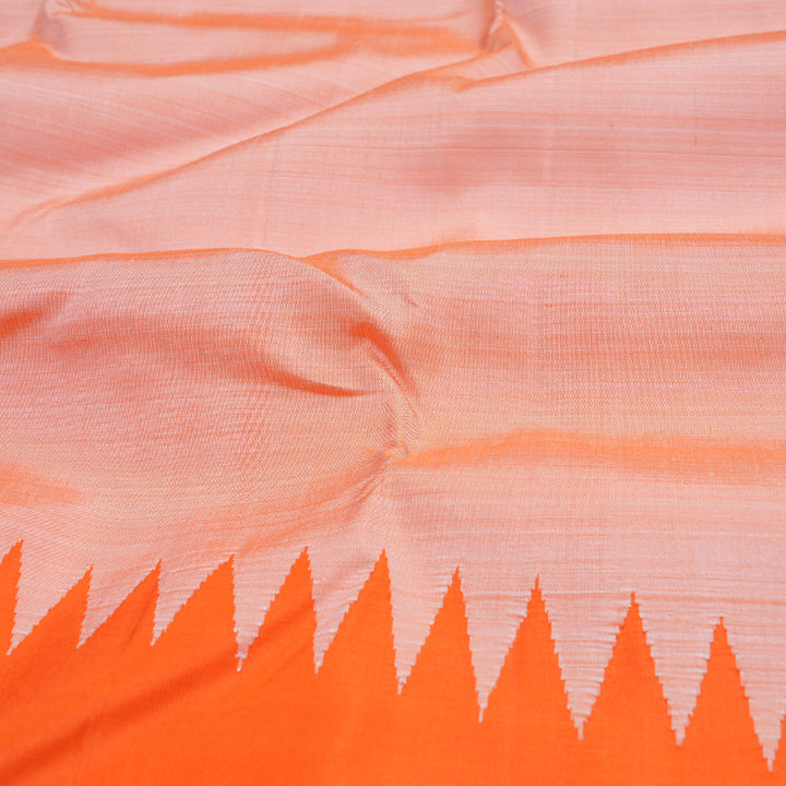 Hayagrivas Peach Orange Kanjivaram Silk Saree with Orange Border BBD1038J1-1