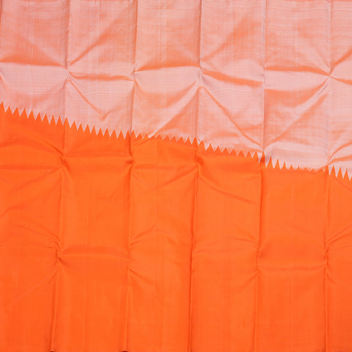 Hayagrivas Peach Orange Kanjivaram Silk Saree with Orange Border BBD1038J1-1