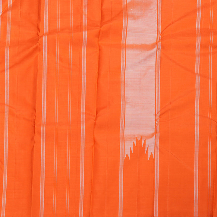 Hayagrivas Peach Orange Kanjivaram Silk Saree with Orange Border BBD1038J1-1