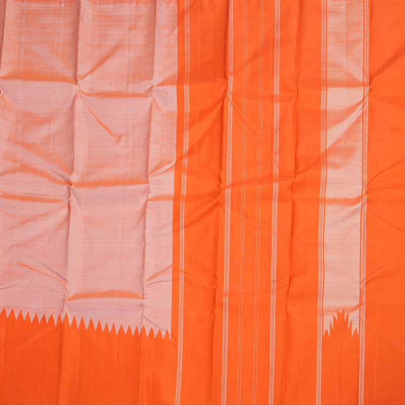 Hayagrivas Peach Orange Kanjivaram Silk Saree with Orange Border BBD1038J1-1