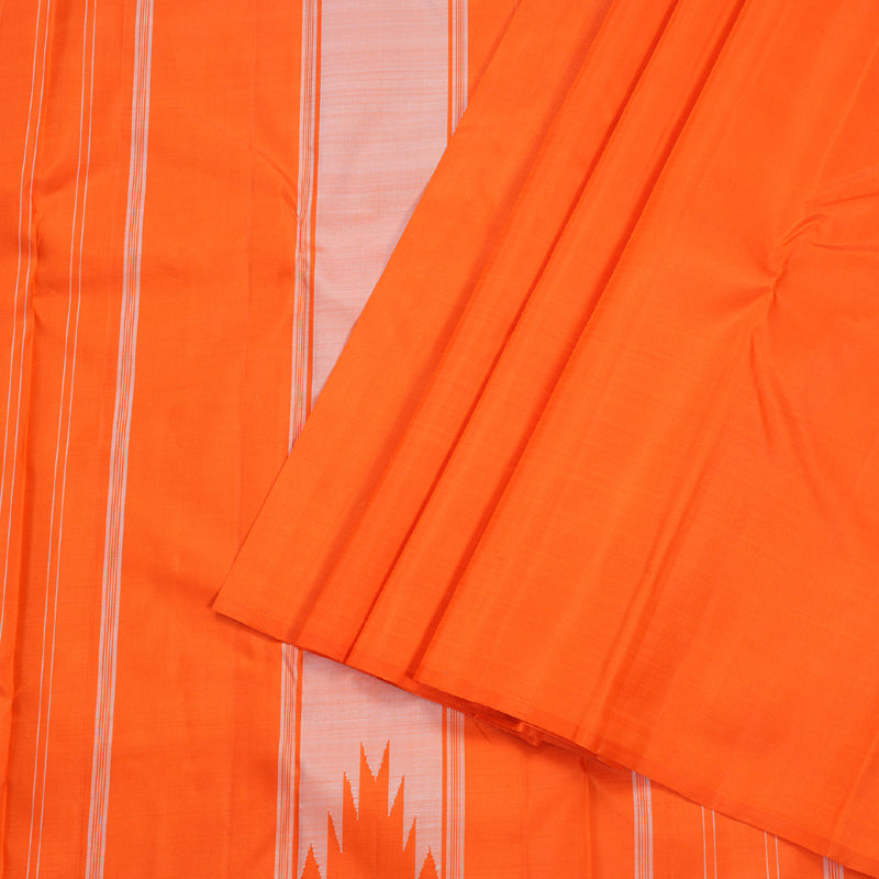 Hayagrivas Peach Orange Kanjivaram Silk Saree with Orange Border BBD1038J1-1