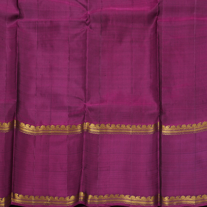 Hayagrivas Sampanga Yellow Handloom Kanjivaram Silk Saree with Ganga Jamuna (Green And Purple) Border BBD1041J2-4