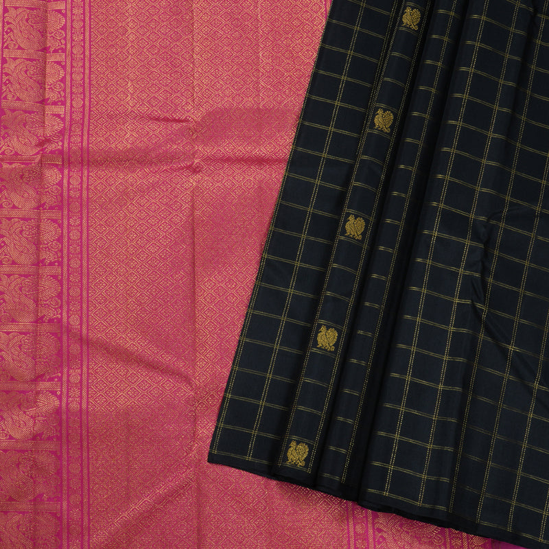 Hayagrivas Black Kanjivaram Silk Saree BBD1043J3-1