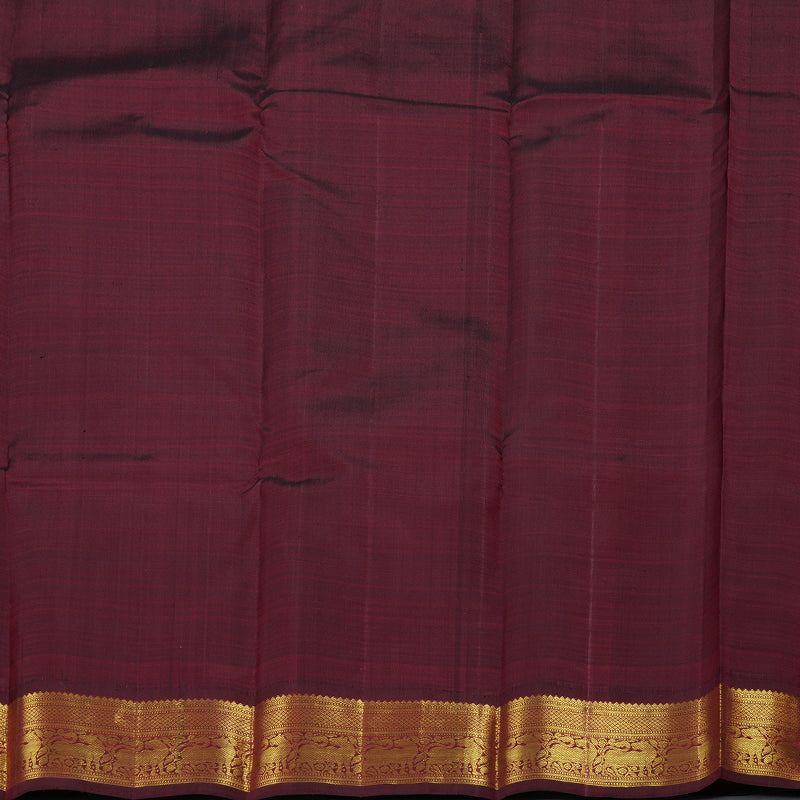 Hayagrivas Teal Green Kanjivaram Silk Saree with Wine Maroon Border BBD1048J5-2