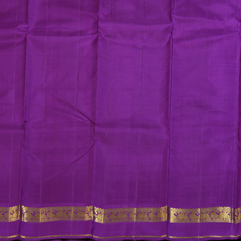 Hayagrivas Exquisite Fluorescent Green Handloom Kanjivaram Silk Saree with Purple Border BBD1048J6-1