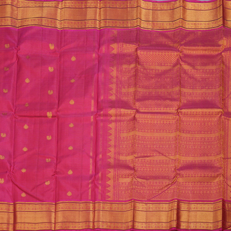 Hayagrivas Redish Pink Handloom Kanjivaram Silk Saree BBD1051J6-1