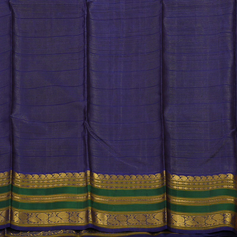 Hayagrivas Handloom Royal Brown Kanjivaram Silk Saree with Royal Blue & Green Border BBD1053J10-1