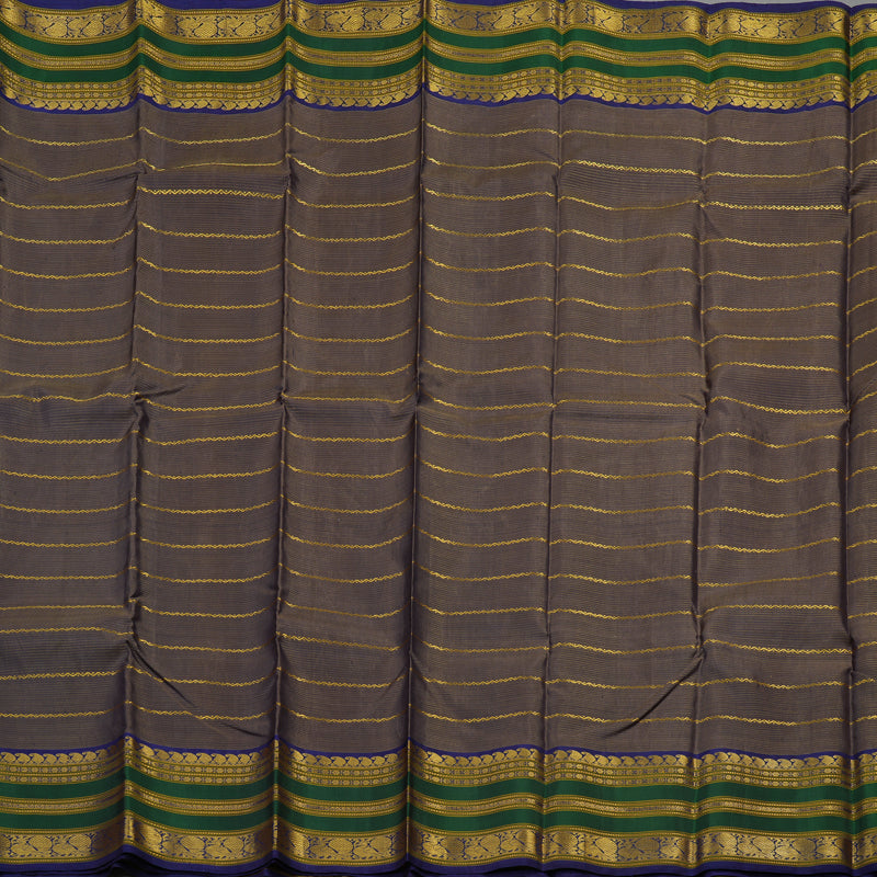 Hayagrivas Handloom Royal Brown Kanjivaram Silk Saree with Royal Blue & Green Border BBD1053J10-1