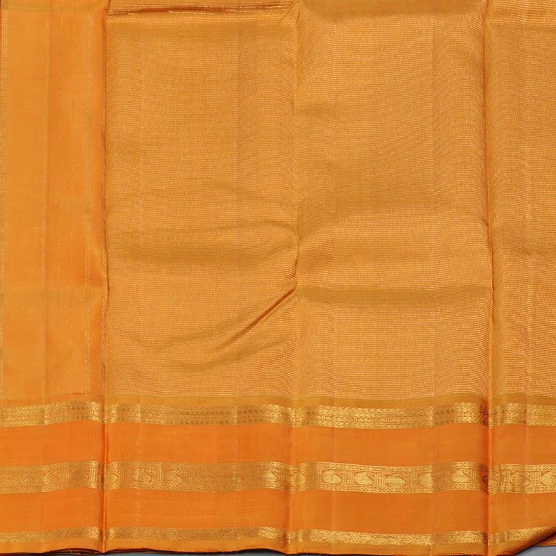 Hayagrivas Bottle Green Handloom Kanjivaram Silk Saree with Honey Mustard Border BBD1054J7-1