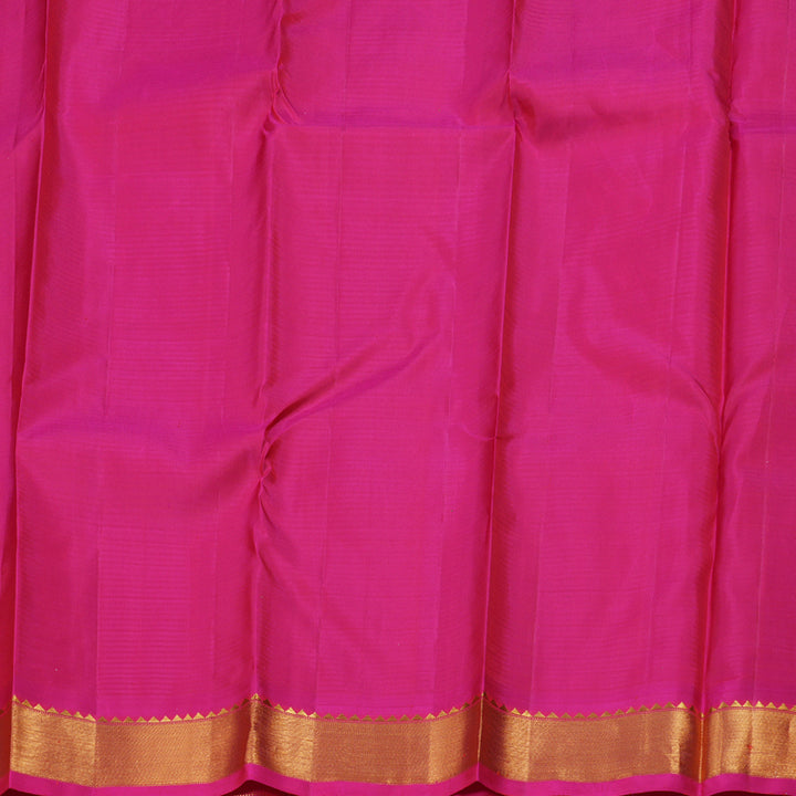 Hayagrivas Sea Green Handloom Kanjivaram Silk Saree with Pink Border BBD1054J8-1