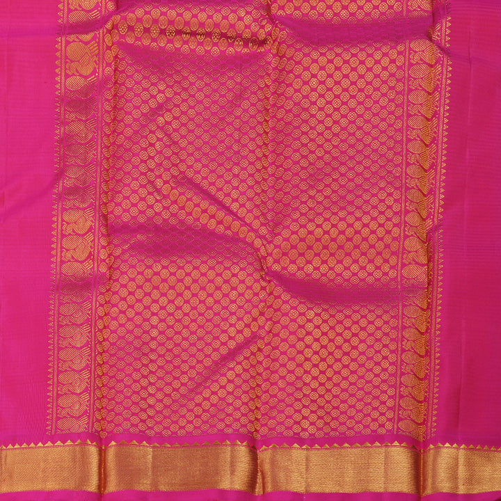 Hayagrivas Sea Green Handloom Kanjivaram Silk Saree with Pink Border BBD1054J8-1