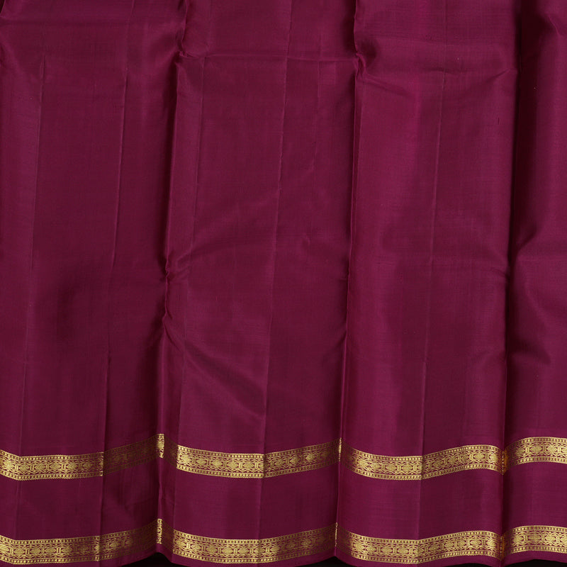 Hayagrivas Handloom Sea Blue Handloom Retta Pet Kanjivaram Silk Saree with Red Rose Pink Border BBD1060K1-6