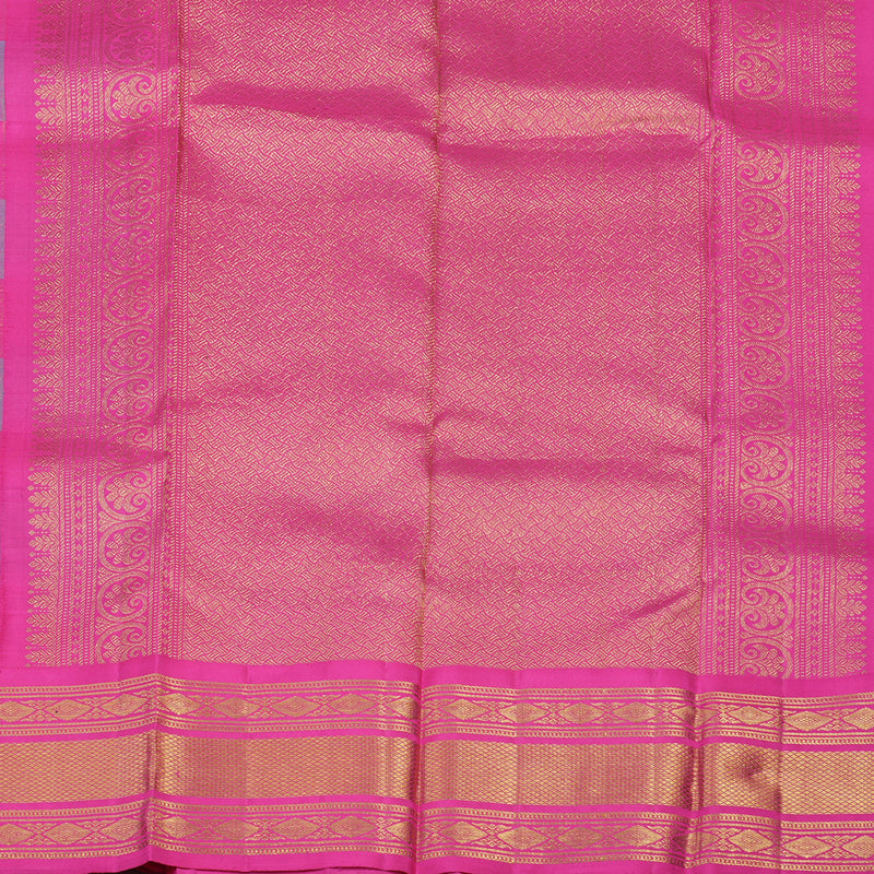 Hayagrivas Handloom Multicolour Checks Kanjivaram Silk Saree with Rani Pink border BBD1060K5-2