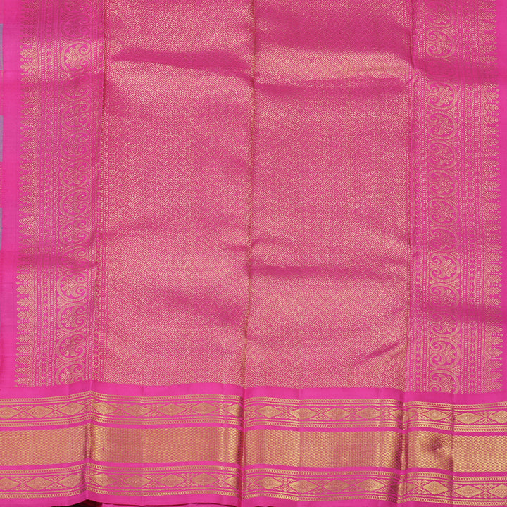 Hayagrivas Handloom Multicolour Checks Kanjivaram Silk Saree with Rani Pink border BBD1060K5-2