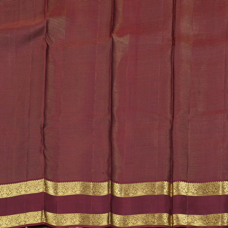 Hayagrivas Orange Handloom Kanjivaram Silk Saree with Wine Maroon Border BBD1060K6-1