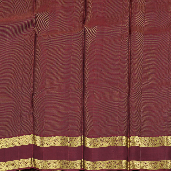 Hayagrivas Orange Handloom Kanjivaram Silk Saree with Wine Maroon Border BBD1060K6-1