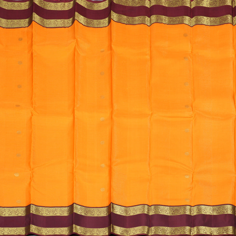 Hayagrivas Orange Handloom Kanjivaram Silk Saree with Wine Maroon Border BBD1060K6-1