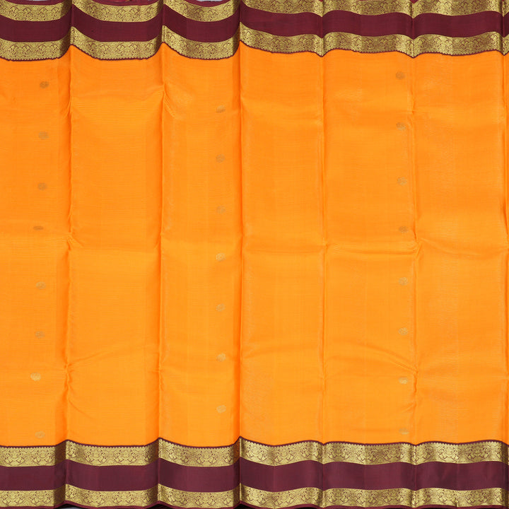 Hayagrivas Orange Handloom Kanjivaram Silk Saree with Wine Maroon Border BBD1060K6-1