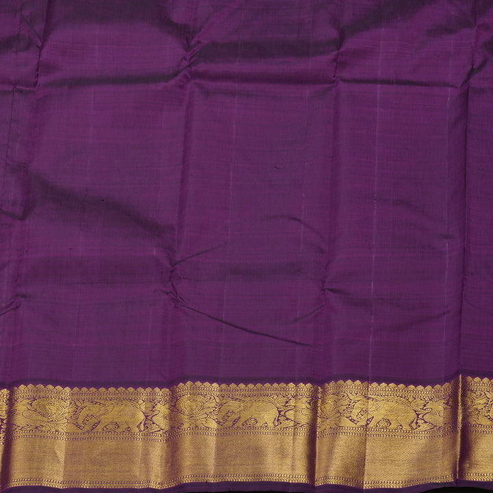 Hayagrivas Fluorescent Green Handloom Kanjivaram Silk Saree with Dark Purple Border BBD1064K6-5