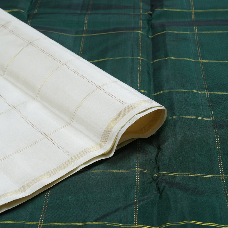 Hayagrivas Half White Handloom Kanjivaram Silk Saree BBD1067K1-5