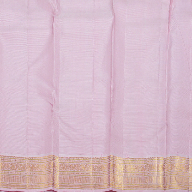 Hayagrivas Fluorescent Green Handloom Kanjivaram Silk Saree with Baby Pink Border BBD1068K3-1