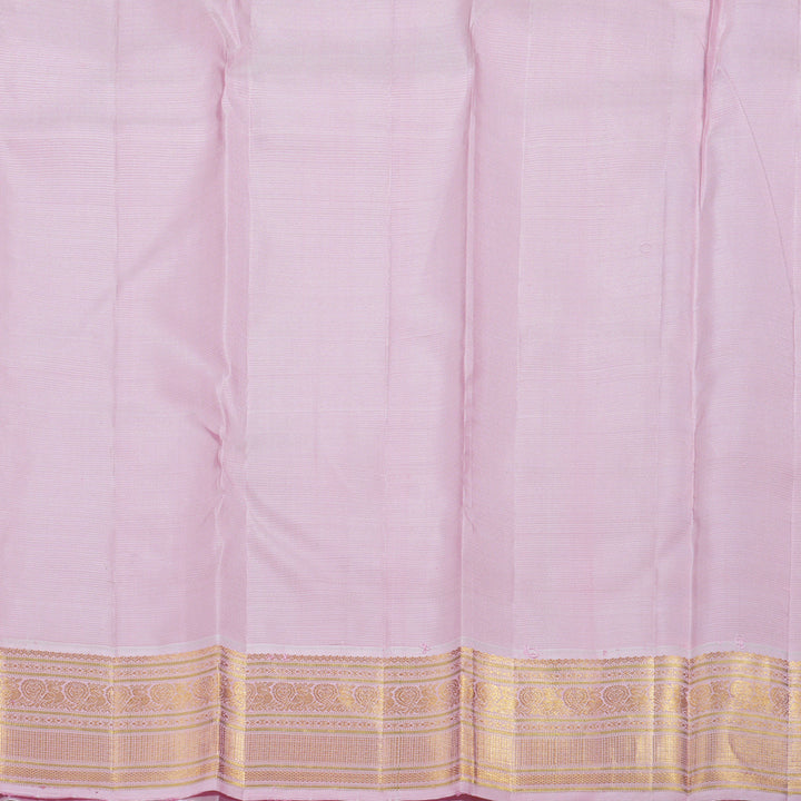 Hayagrivas Fluorescent Green Handloom Kanjivaram Silk Saree with Baby Pink Border BBD1068K3-1