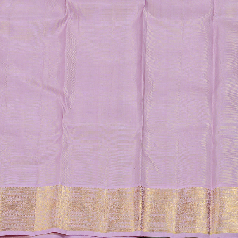 Hayagrivas Dark Purple Handloom Kanjivaram Silk Saree with Lilac Color Border BBD1068K3-2