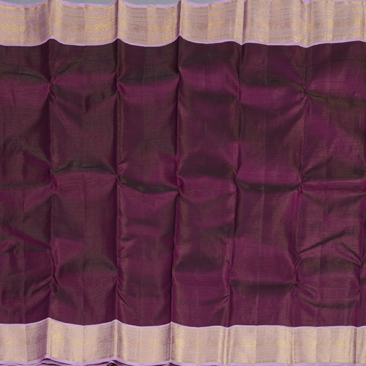 Hayagrivas Dark Purple Handloom Kanjivaram Silk Saree with Lilac Color Border BBD1068K3-2