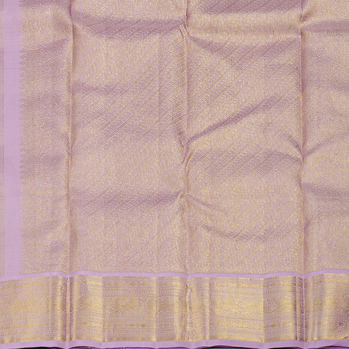 Hayagrivas Dark Purple Handloom Kanjivaram Silk Saree with Lilac Color Border BBD1068K3-2