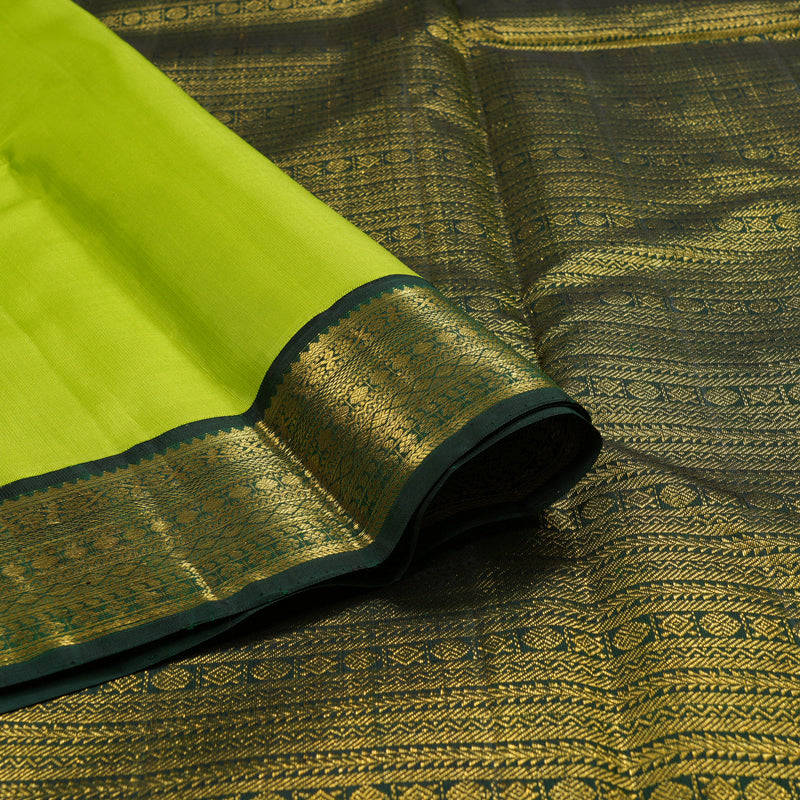 Hayagrivas Parrot Green Handloom Kanjivaram Silk Saree with Bottle Green Border BBD1069K7-1