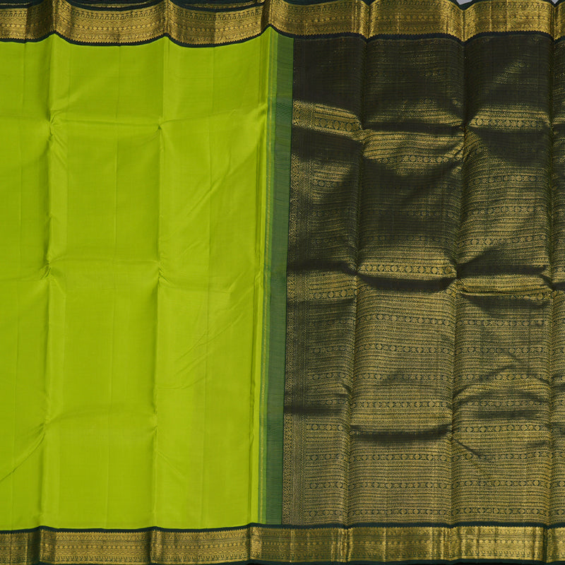 Hayagrivas Parrot Green Handloom Kanjivaram Silk Saree with Bottle Green Border BBD1069K7-1