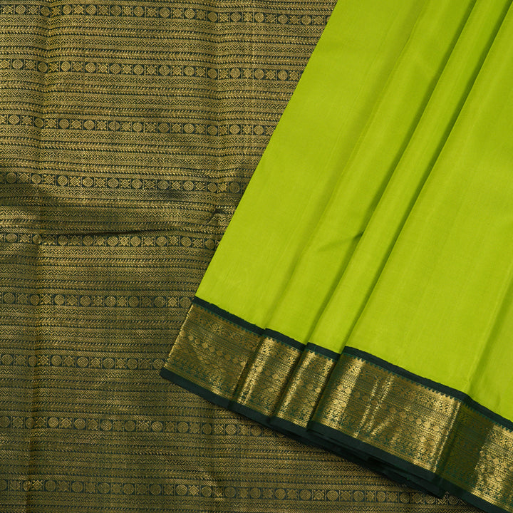 Hayagrivas Parrot Green Handloom Kanjivaram Silk Saree with Bottle Green Border BBD1069K7-1