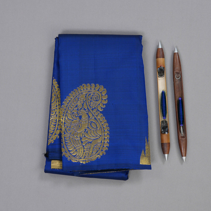 Hayagrivas Blue Handloom Kanjivaram Silk Saree with Blue Border BBD1070K17-1