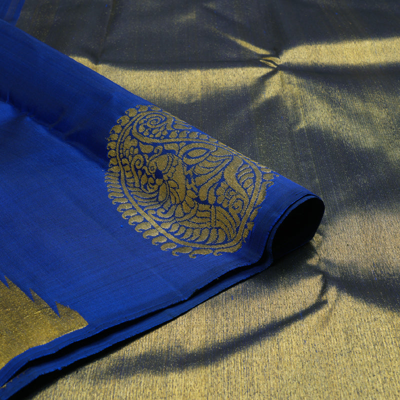 Hayagrivas Blue Handloom Kanjivaram Silk Saree with Blue Border BBD1070K17-1