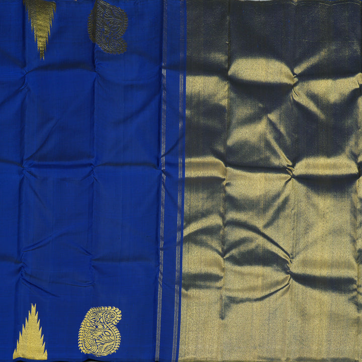 Hayagrivas Blue Handloom Kanjivaram Silk Saree with Blue Border BBD1070K17-1