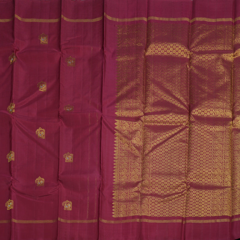 Hayagrivas Maroon Handloom Kanjivaram Silk Saree BBD1070K8-1