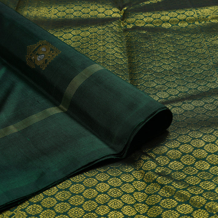 Hayagrivas Bottle Green Handloom Kanjivaram Silk Saree BBD1070K8-2