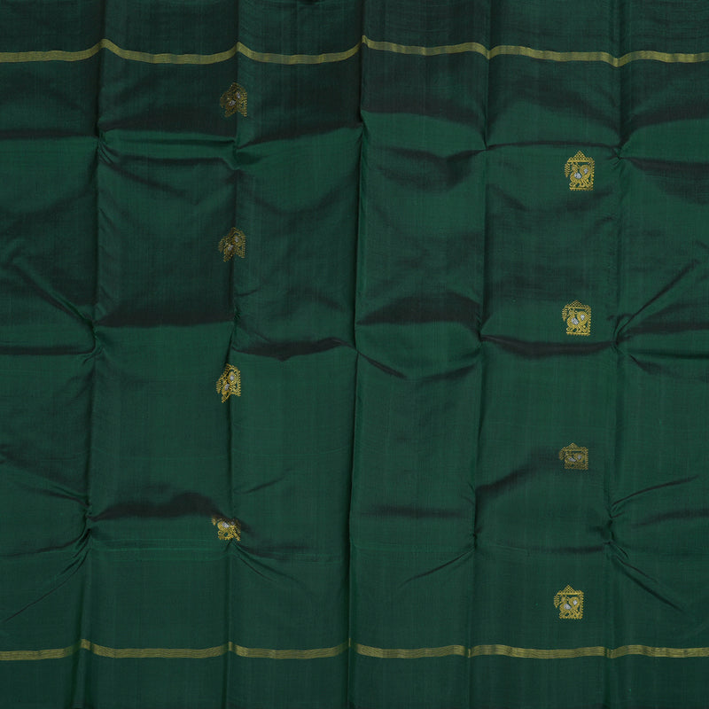 Hayagrivas Bottle Green Handloom Kanjivaram Silk Saree BBD1070K8-2