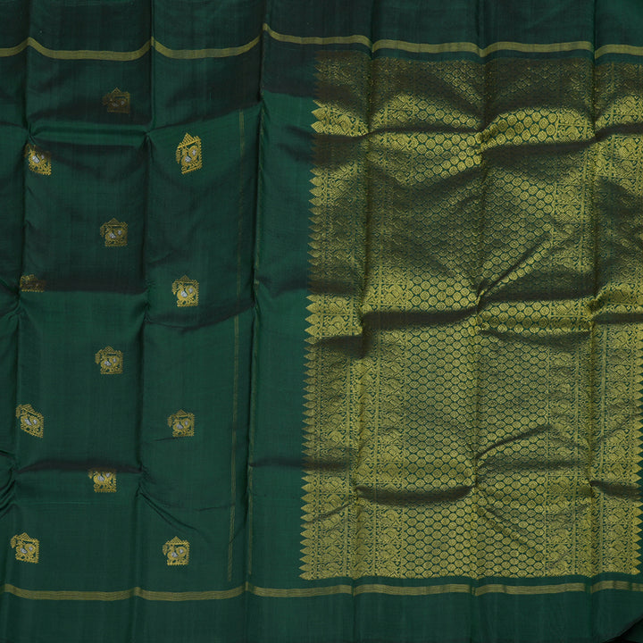 Hayagrivas Bottle Green Handloom Kanjivaram Silk Saree BBD1070K8-2