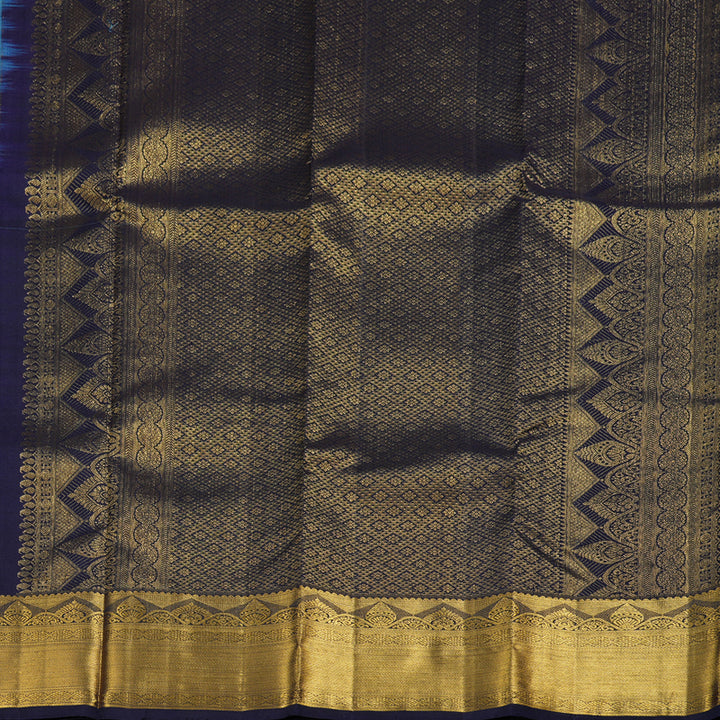 Hayagrivas Powder Blue Handloom Kanjivaram Silk Saree with Dark Blue Border BBD1073K2-1