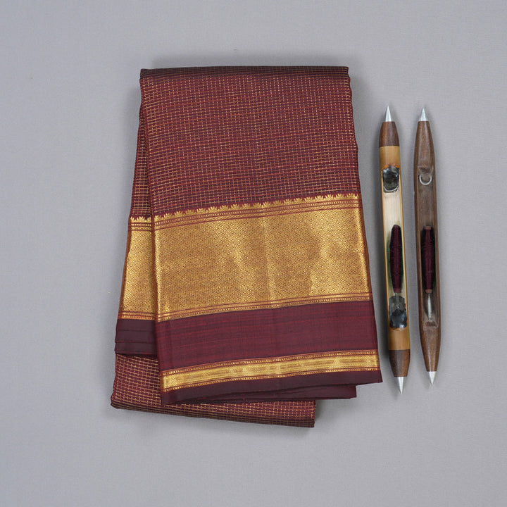 Hayagrivas Dark Maroon Handloom Kanjivaram Silk Saree BBD1073K3-1