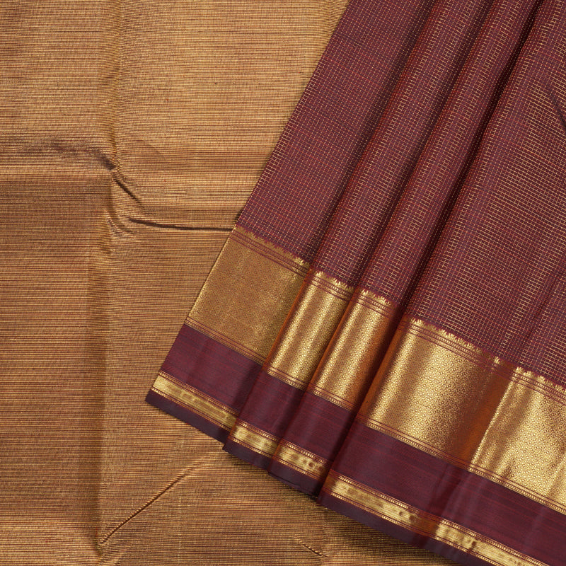 Hayagrivas Dark Maroon Handloom Kanjivaram Silk Saree BBD1073K3-1