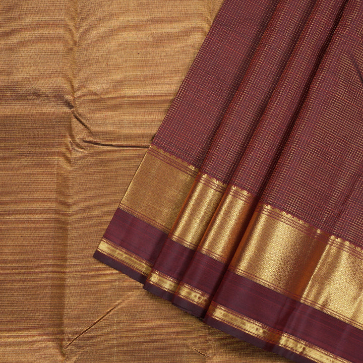 Hayagrivas Dark Maroon Handloom Kanjivaram Silk Saree BBD1073K3-1