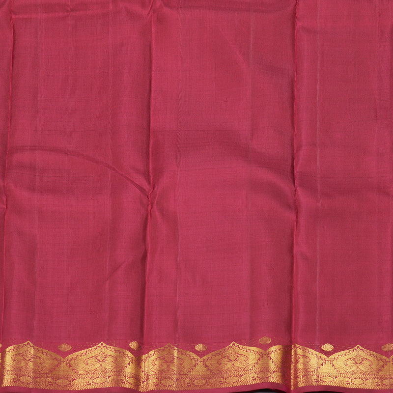 Hayagrivas Luxe Bottle Green Handloom Kanjivaram Silk Saree with Maroon & Yellow Border BBD1075K10-1