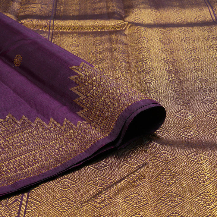Hayagrivas Dark Purple Handloom Kanjivaram Silk Saree BBD1075K10-2