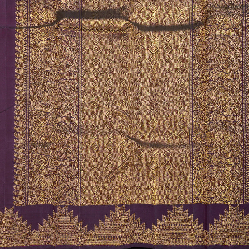 Hayagrivas Dark Purple Handloom Kanjivaram Silk Saree BBD1075K10-2